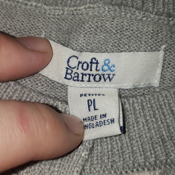 Croft&Barrow Checkered Button Up The Extra Cozy Cardigan - Picture 4 of 7